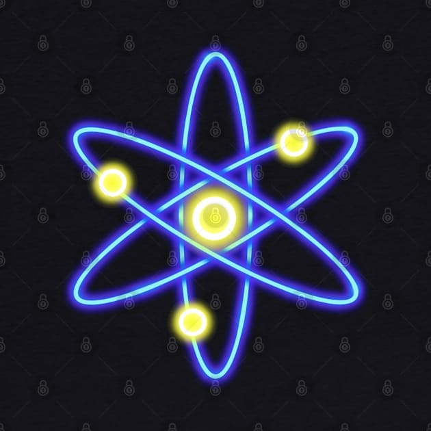 Blue Neon Cosmos Atom by Milasneeze